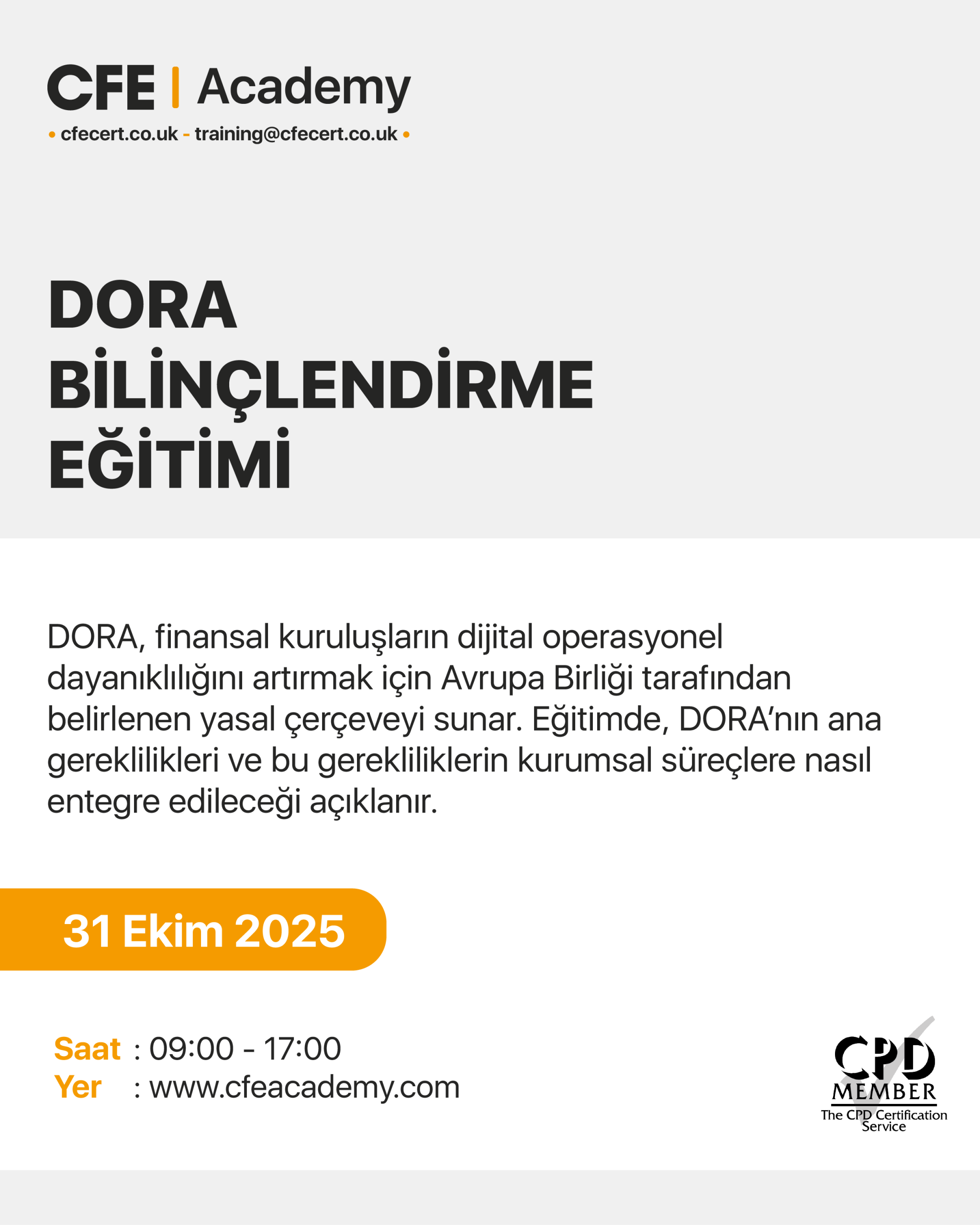 DORA Bilinçlendirme Eğitimi