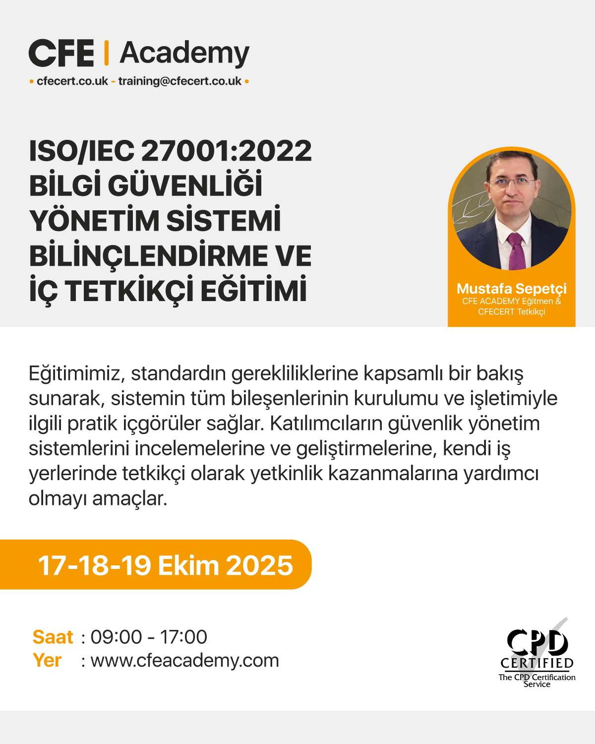 ISO/IEC 27001:2022 Bilgi Güvenliği Yönetim Sistemi, Bilinçlendirme ve İç Tetkikçi Eğitimi