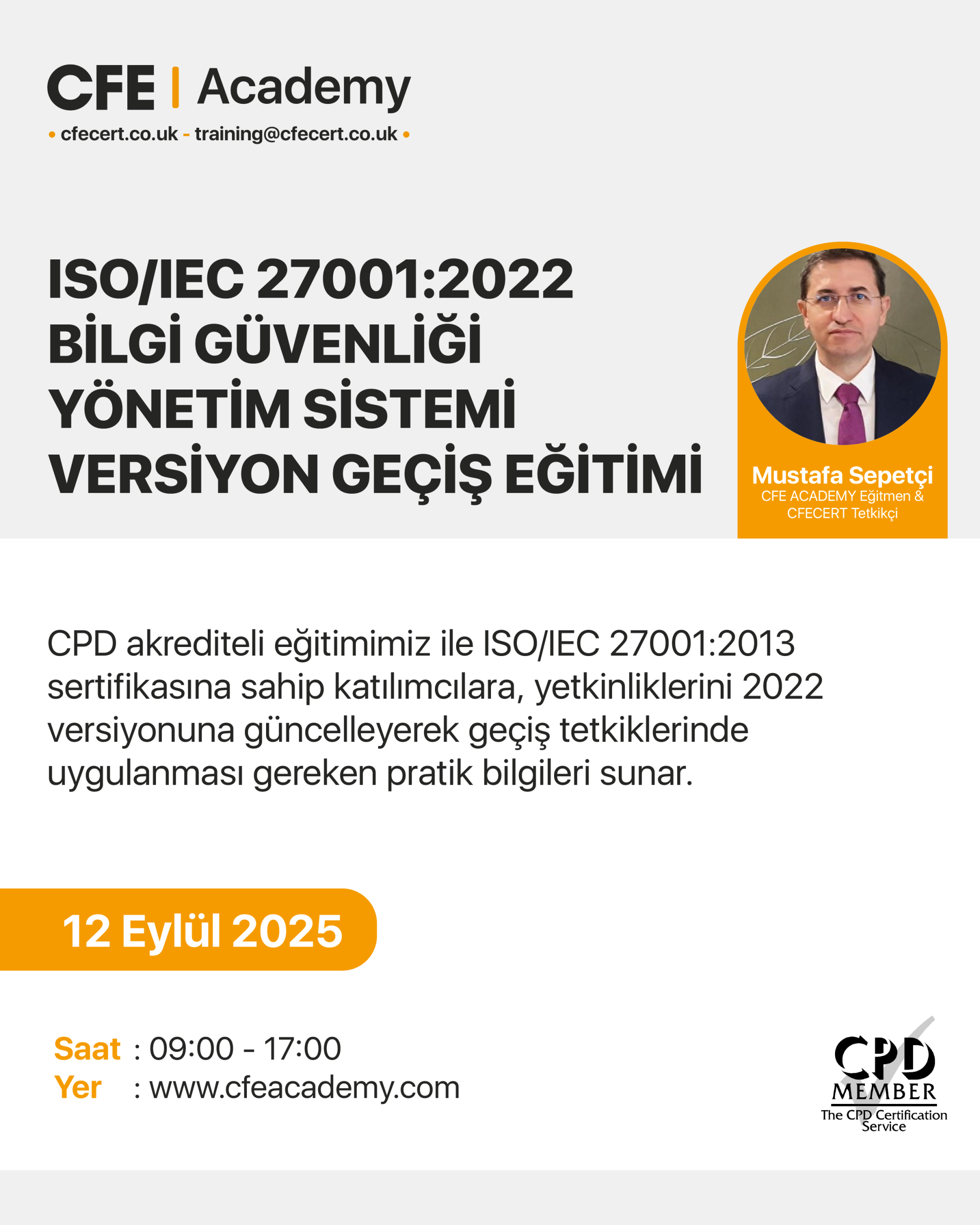 ISO/IEC 27001:2022 Bilgi Güvenliği Yönetim Sistemi, Versiyon Geçiş Eğitimi
