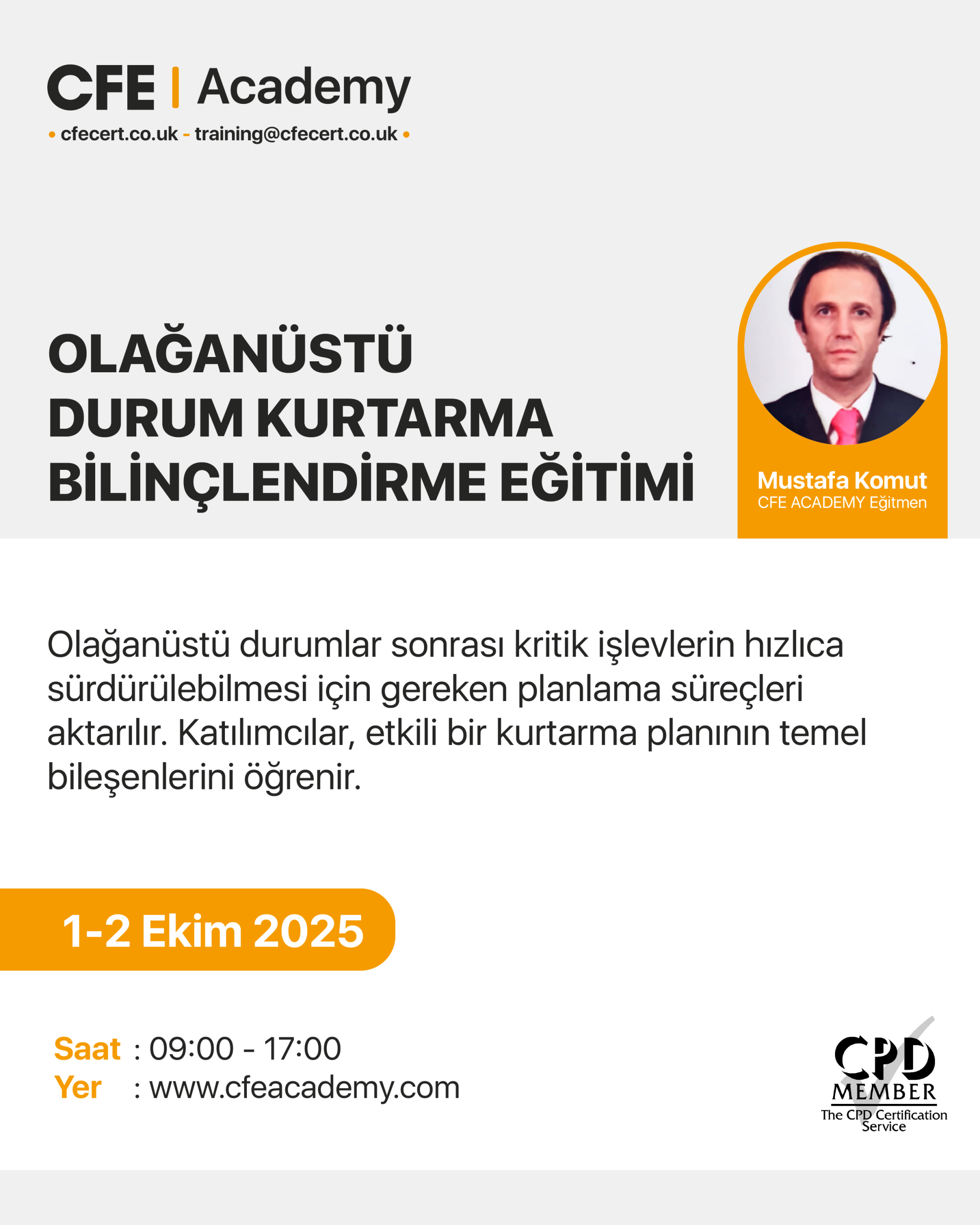 Olağanüstü Durum Kurtarma Bilinçlendirme Eğitimi