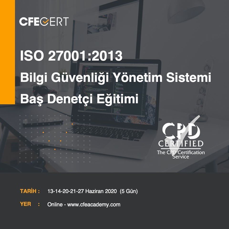 ISO 27001:2013 Bilgi Güvenliği Yönetim Sistemi Baş Denetçi Eğitimi