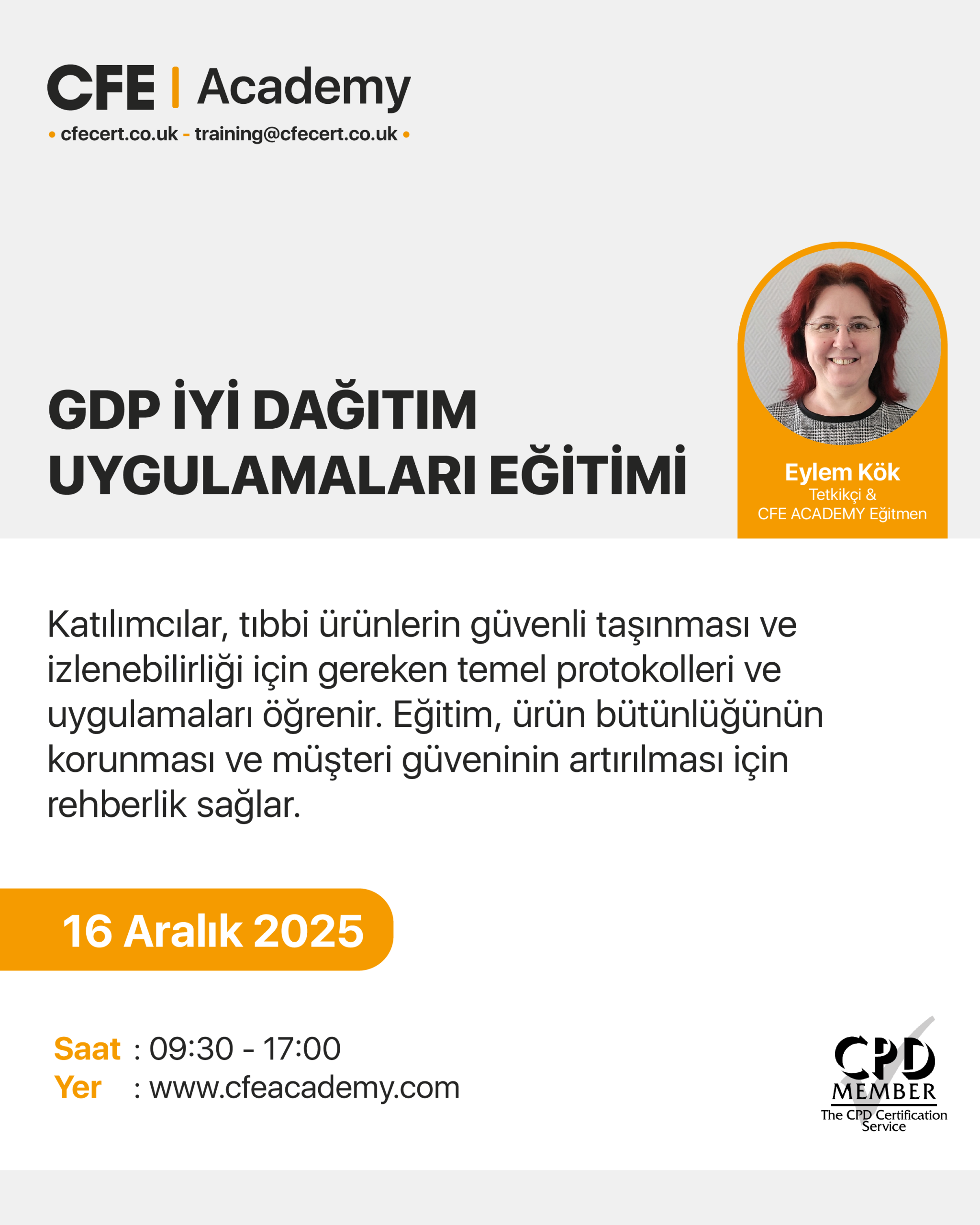 GDP İyi Dağıtım Uygulamaları Eğitimi