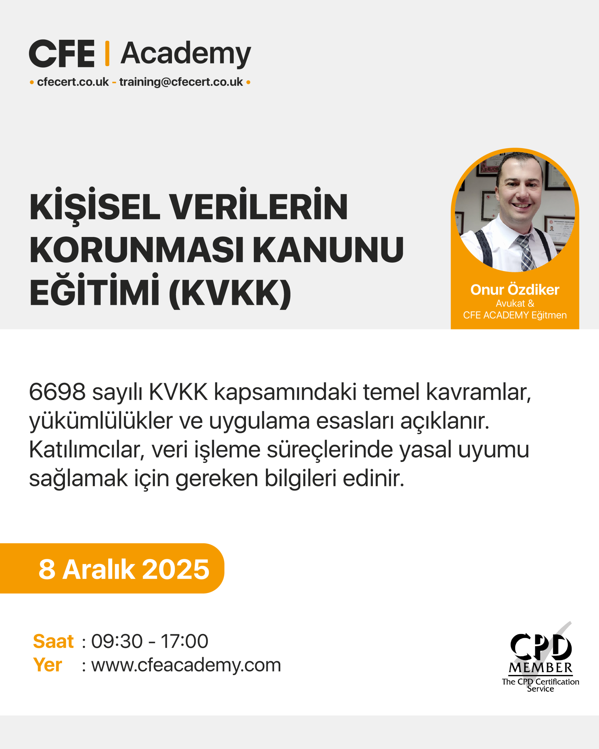 Kişisel Verilerin Korunması Kanunu Eğitimi (KVKK)