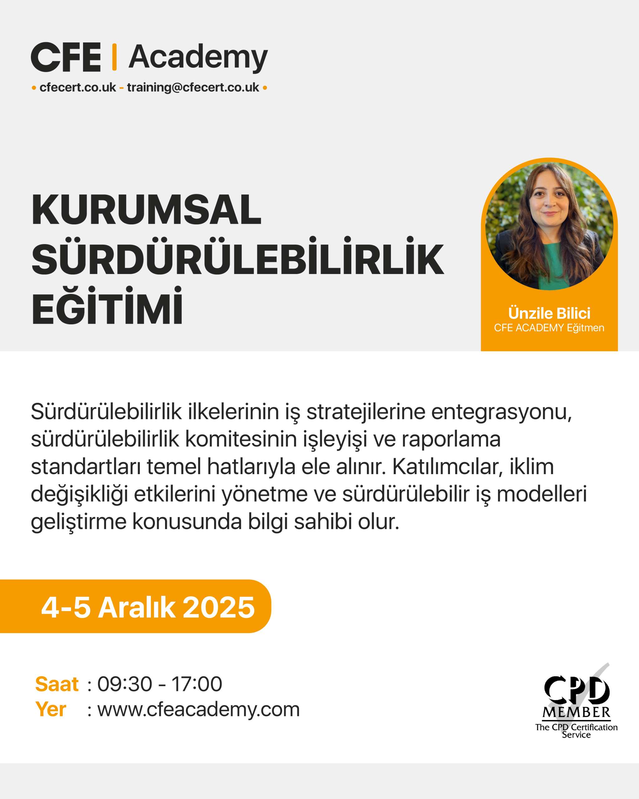Kurumsal Sürdürülebilirlik Eğitimi
