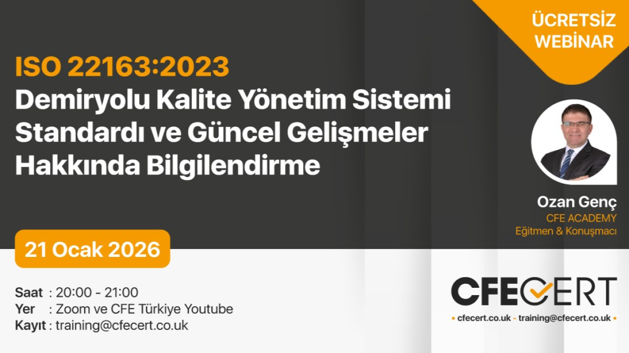ISO 22163:2023 Demiryolu Kalite Standardı ve Güncel Gelişmeler – Webinar